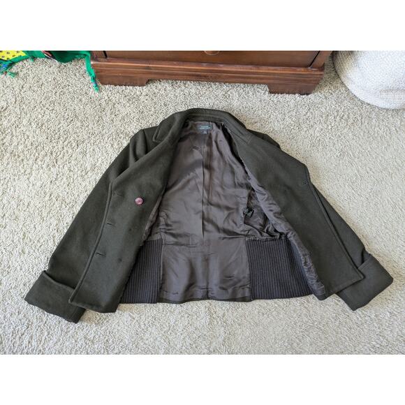 Tahari ASL Pea Coat Blazer Womens 6 Brown Wool Career Work Preppy Old Money - Picture 5 of 9